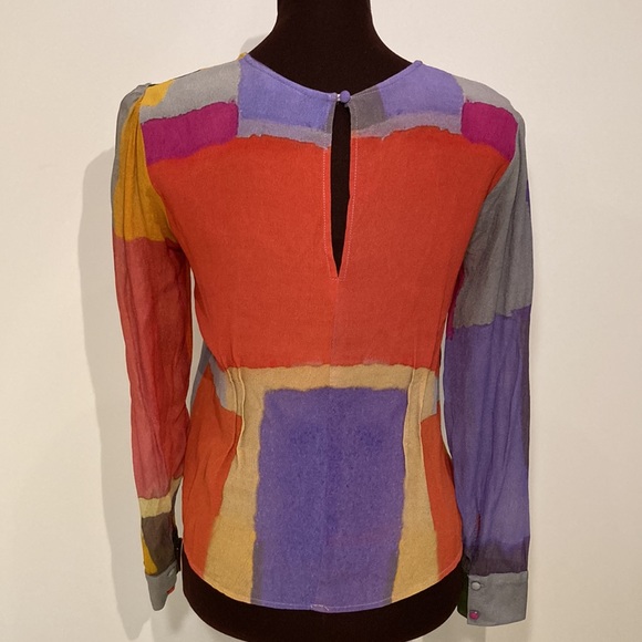 Conditions apply anthro blouse watercolor xsmall - Picture 5 of 16